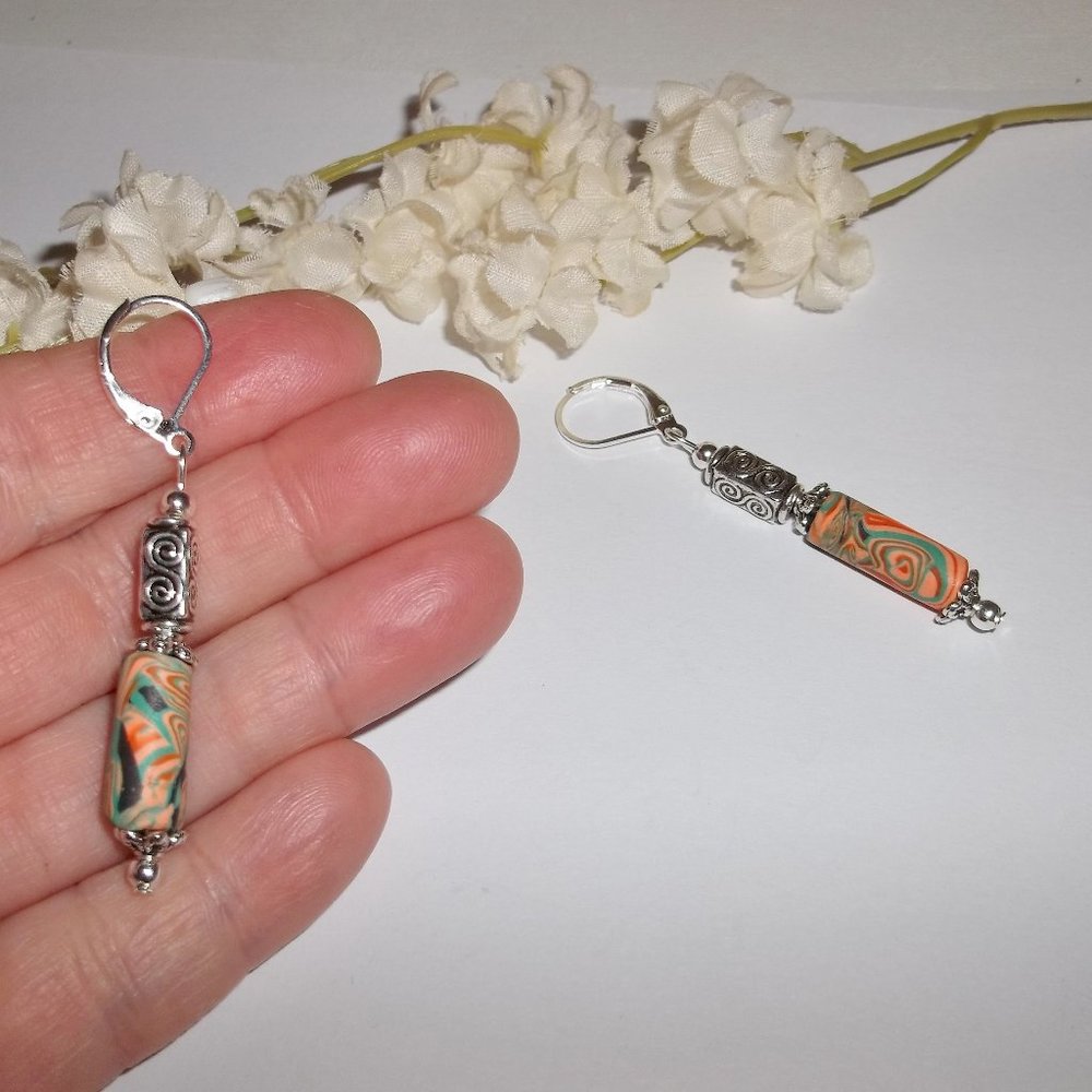Funky Colorful Beaded Earrings Set Handmade 5293_6